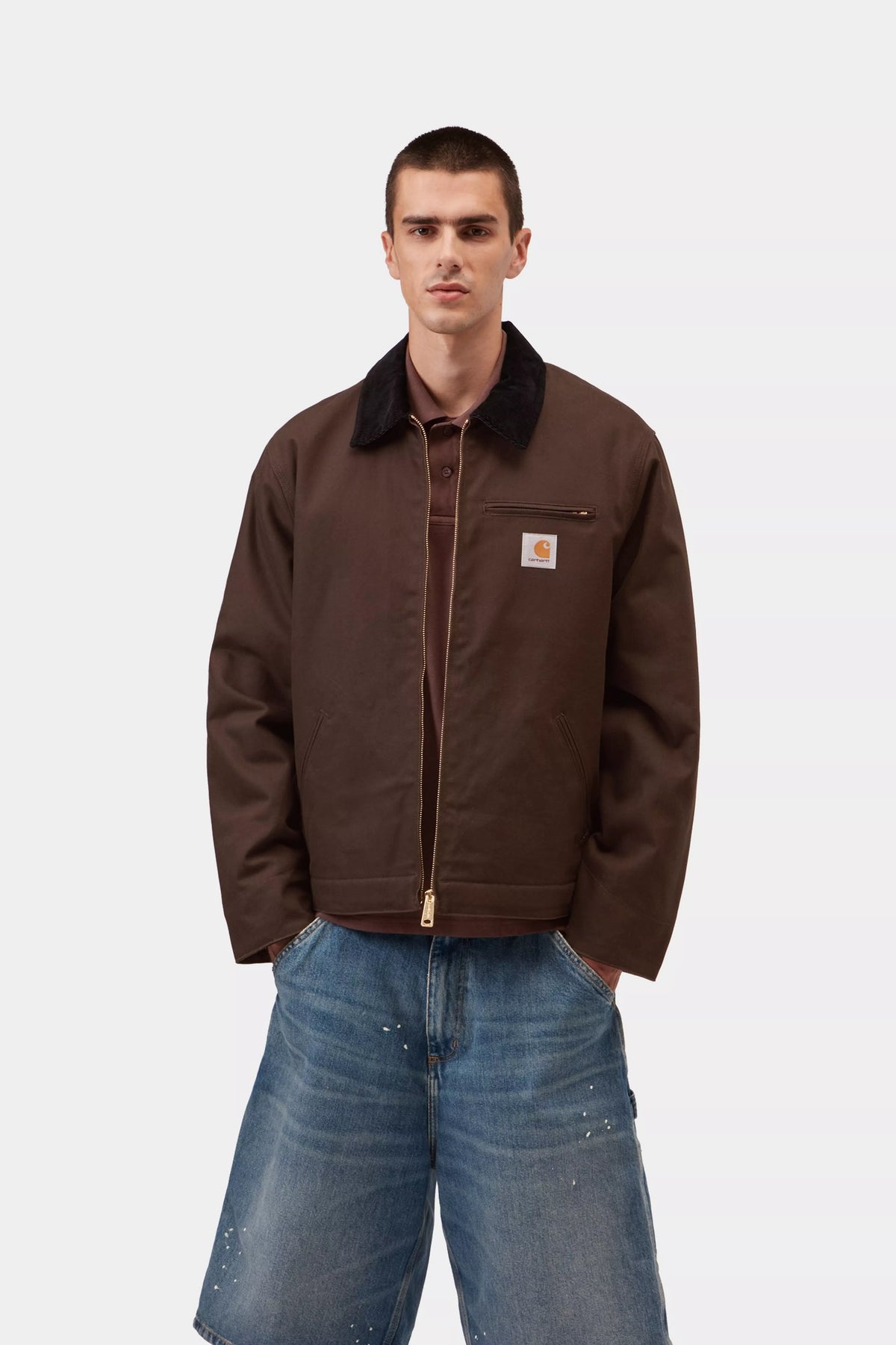 carhartt wip detroit jacket winter tobacco black rigid