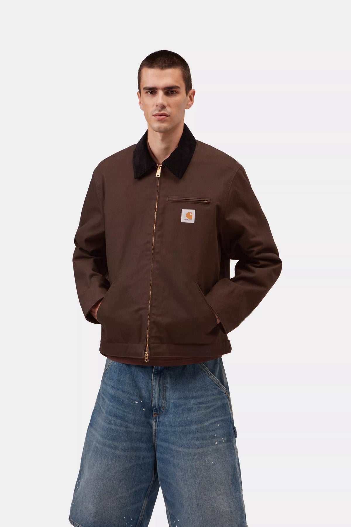 carhartt wip detroit jacket winter tobacco black rigid