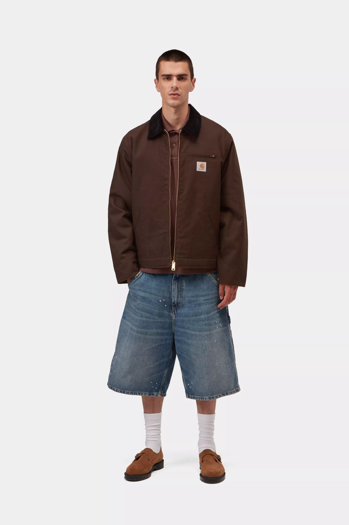 carhartt wip detroit jacket winter tobacco black rigid
