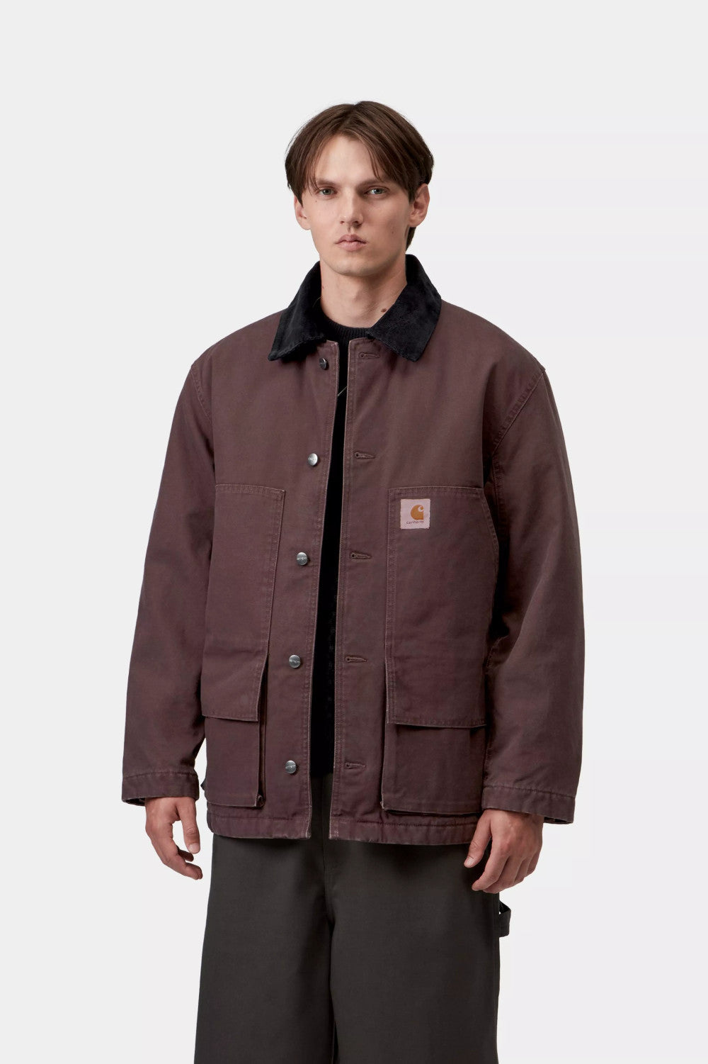 carhartt wip lander coat palisander black stone washed