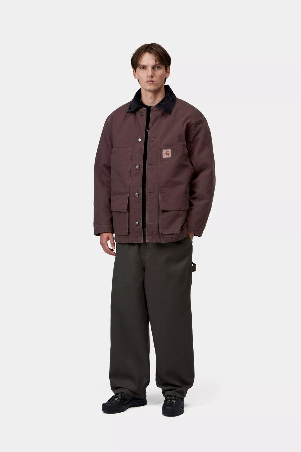 carhartt wip lander coat palisander black stone washed
