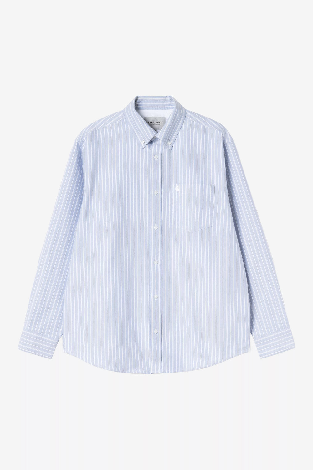 carhartt wip long sleeve kanan shirt cotton oxford kanan stripe bleach