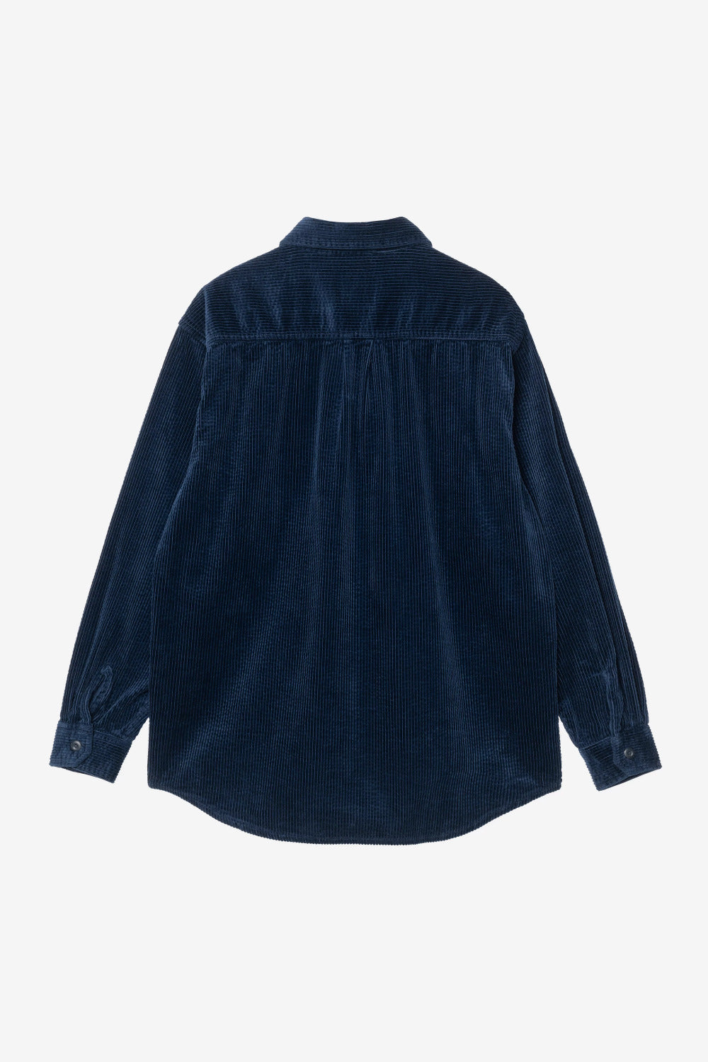 carhartt wip long sleeve loyde cord shirt dark navy rinsed