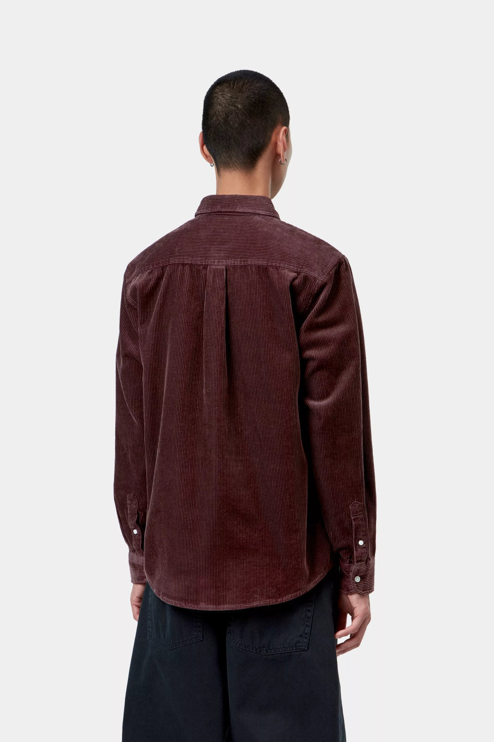 carhartt wip long sleeve madison cord shirt amarone