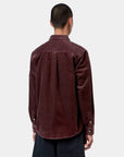 carhartt wip long sleeve madison cord shirt amarone