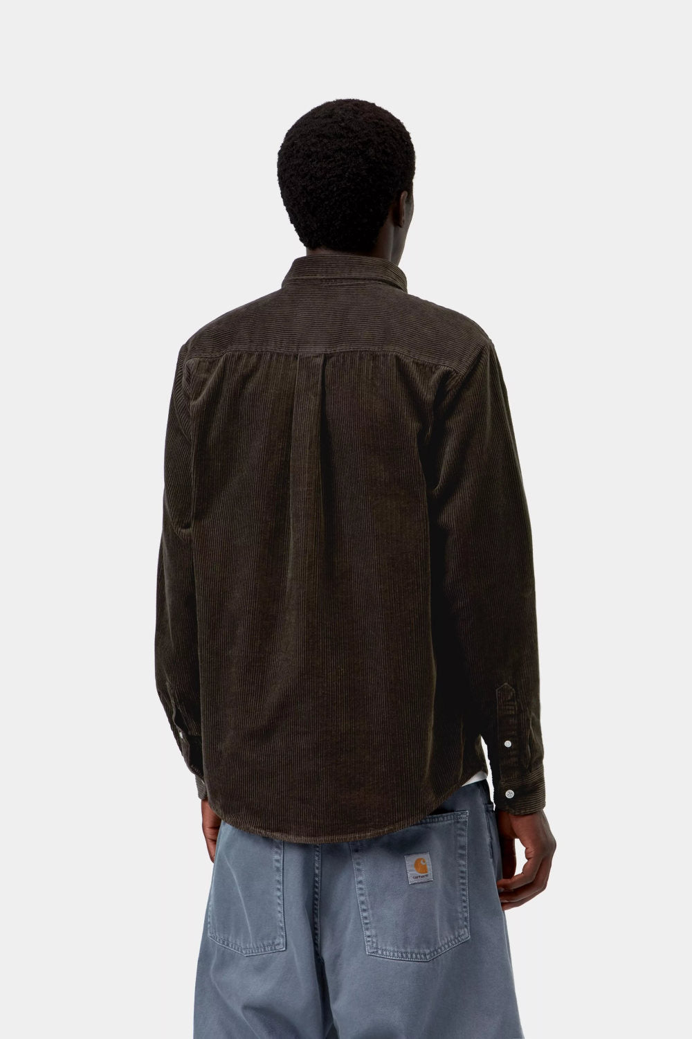 carhartt wip long sleeve madison cord shirt tobacco