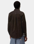 carhartt wip long sleeve madison cord shirt tobacco