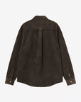 carhartt wip long sleeve madison cord shirt tobacco
