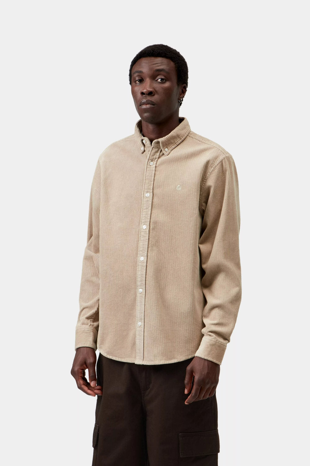 carhartt wip long sleeve madison cord shirt wall