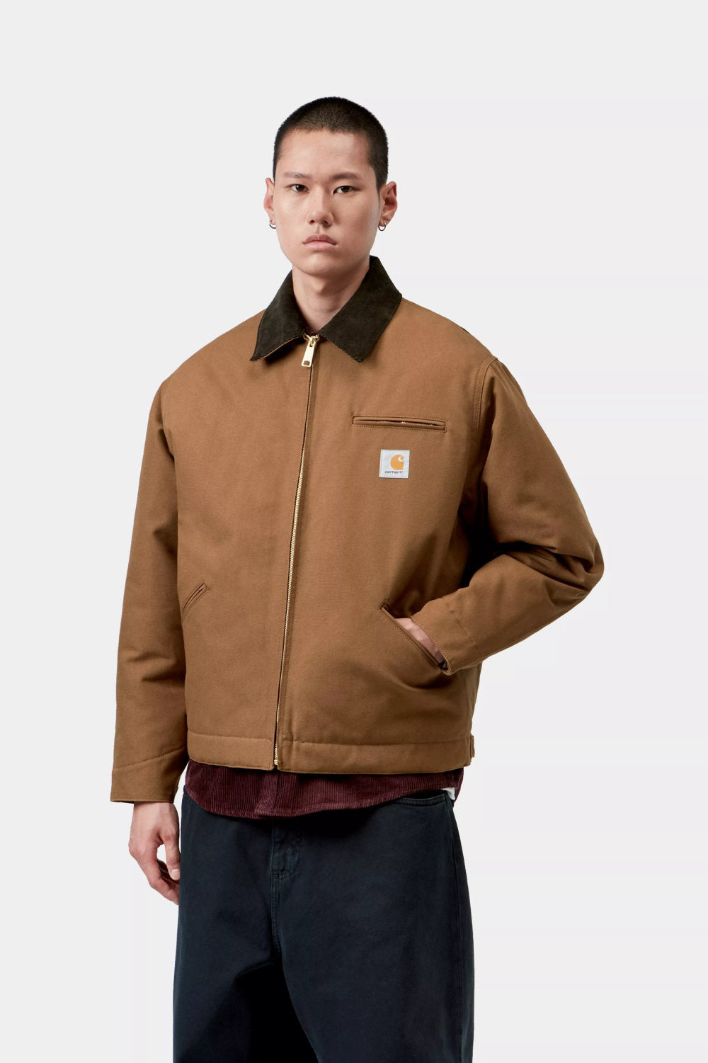 carhartt wip og detroit jacket winter h brown tobacco rigid