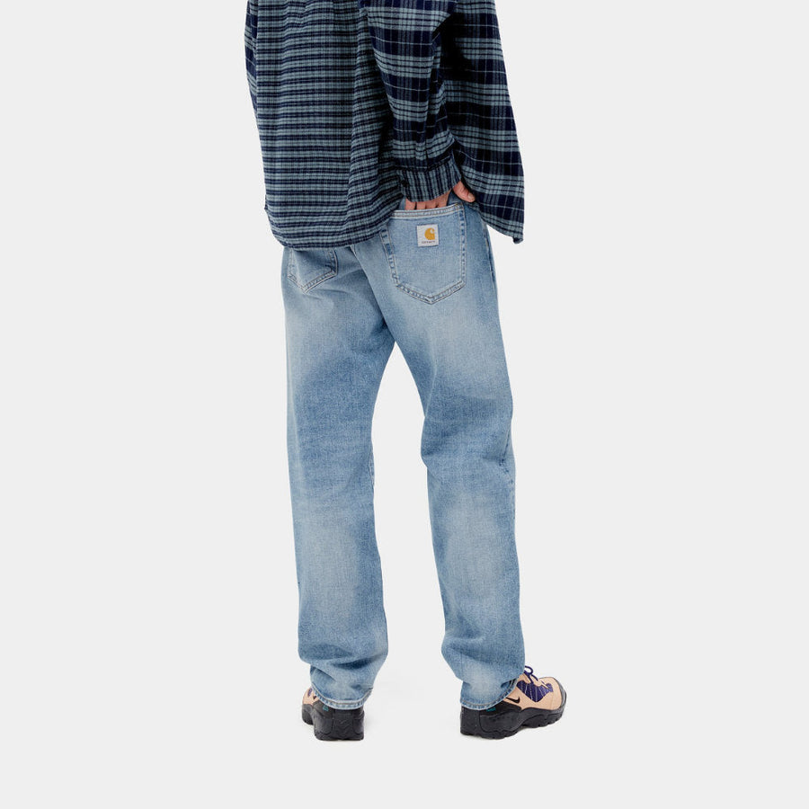 carhartt wip pontiac pant blue light used wash