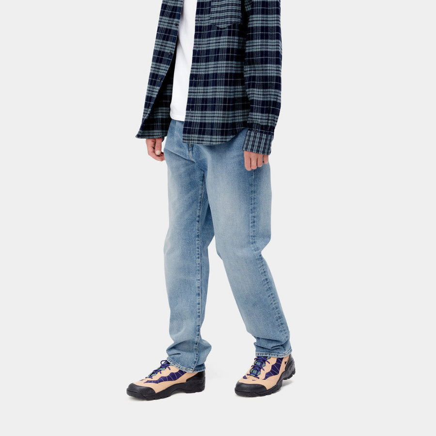 carhartt wip pontiac pant blue light used wash