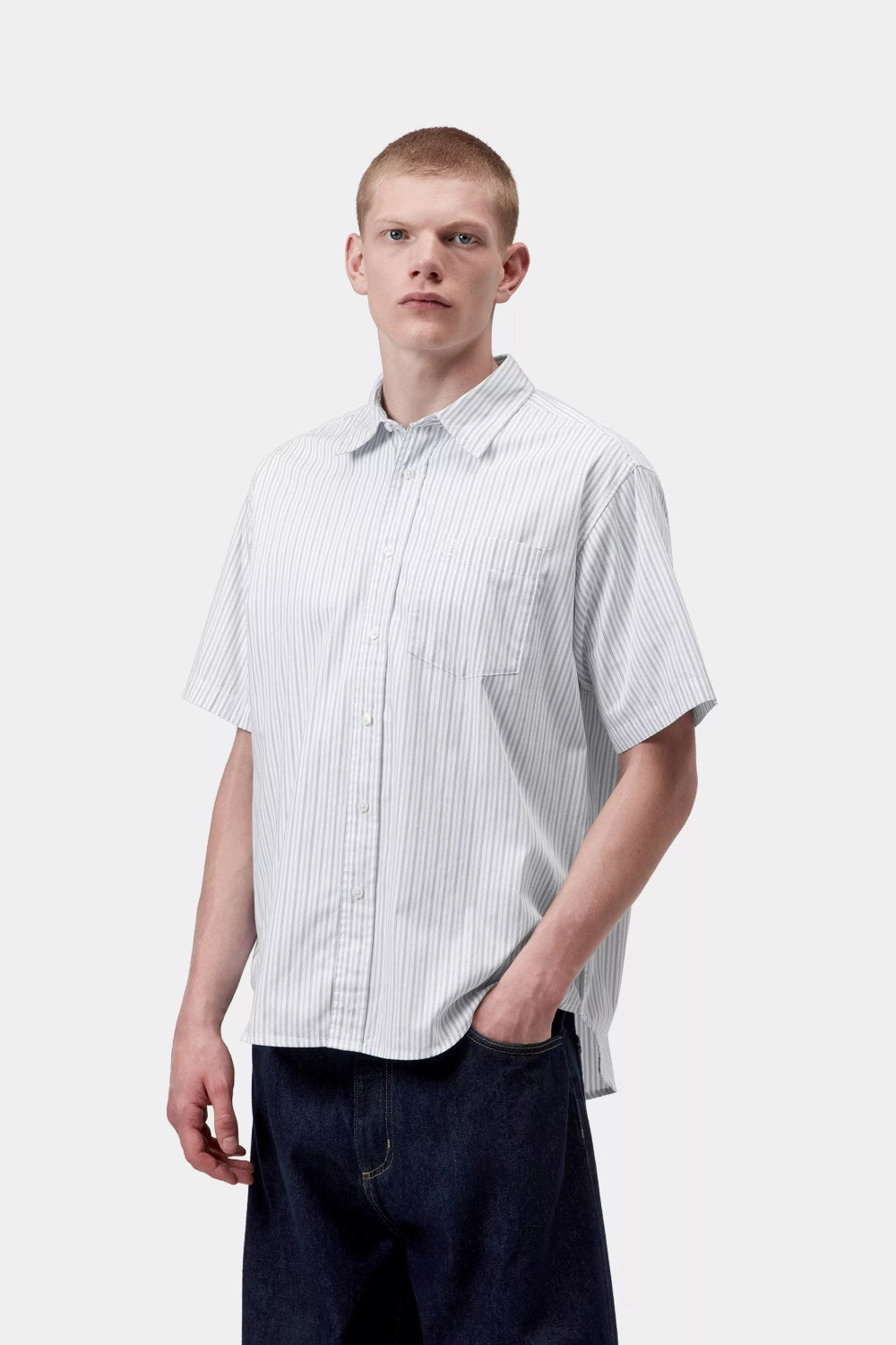 carhartt wip short sleeve keene shirt keene stripe white
