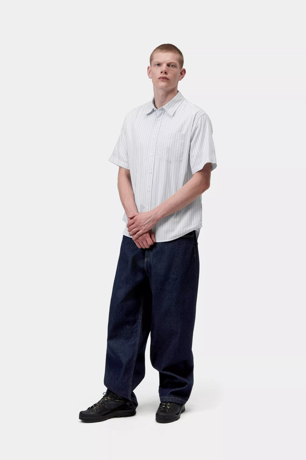 carhartt wip short sleeve keene shirt keene stripe white