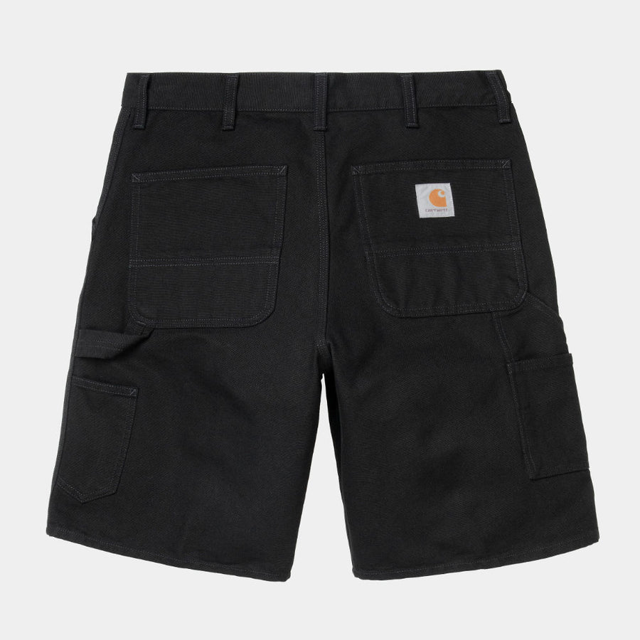 carhartt wip single knee short black rinsed
