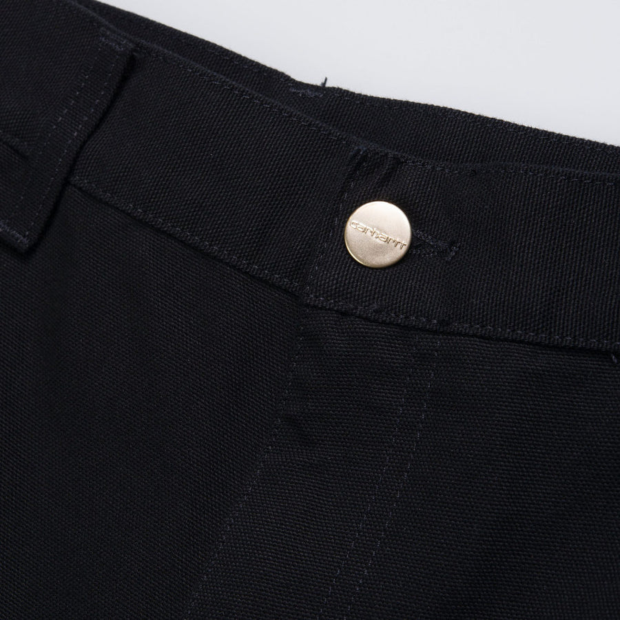 carhartt wip single knee short black rinsed