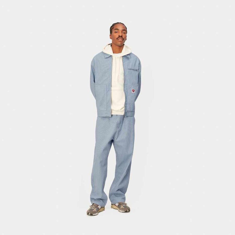 carhartt wip terrell sk pant hickory stripe bleach wax rinsed