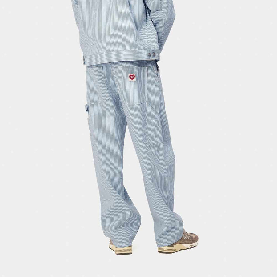 carhartt wip terrell sk pant hickory stripe bleach wax rinsed