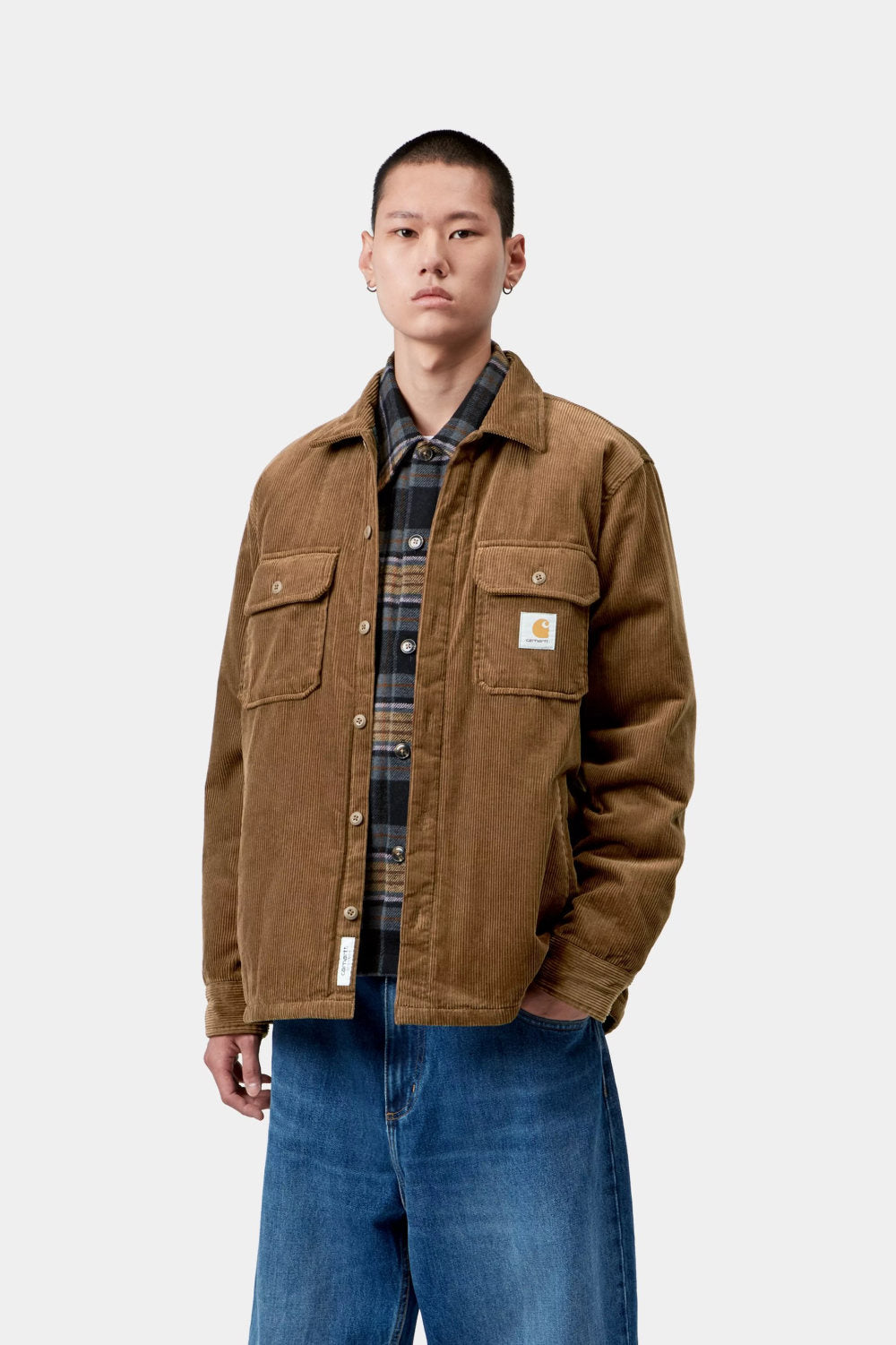 carhartt wip whitsome shirt jacket cotton corduroy h brown