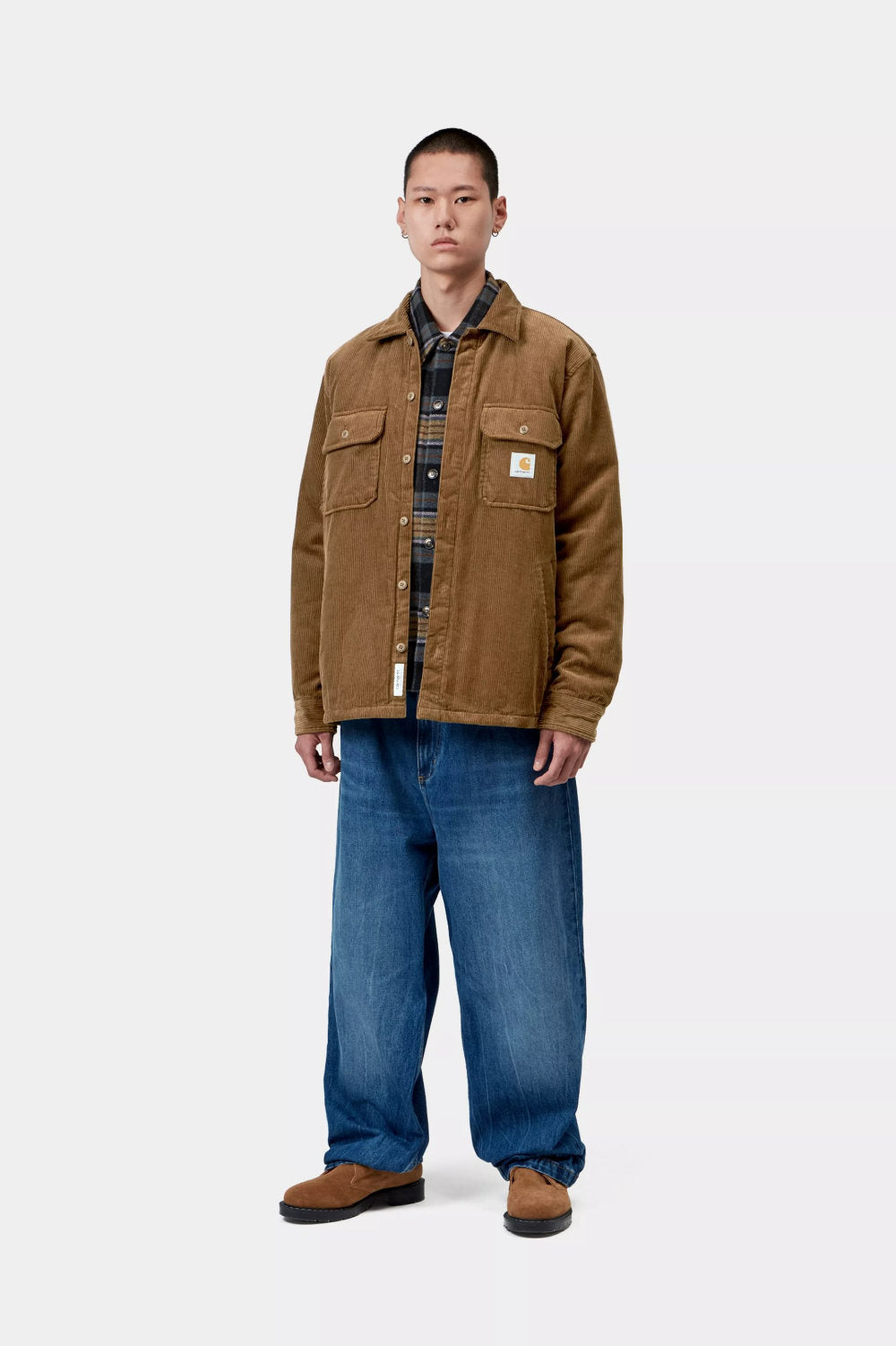 carhartt wip whitsome shirt jacket cotton corduroy h brown – www