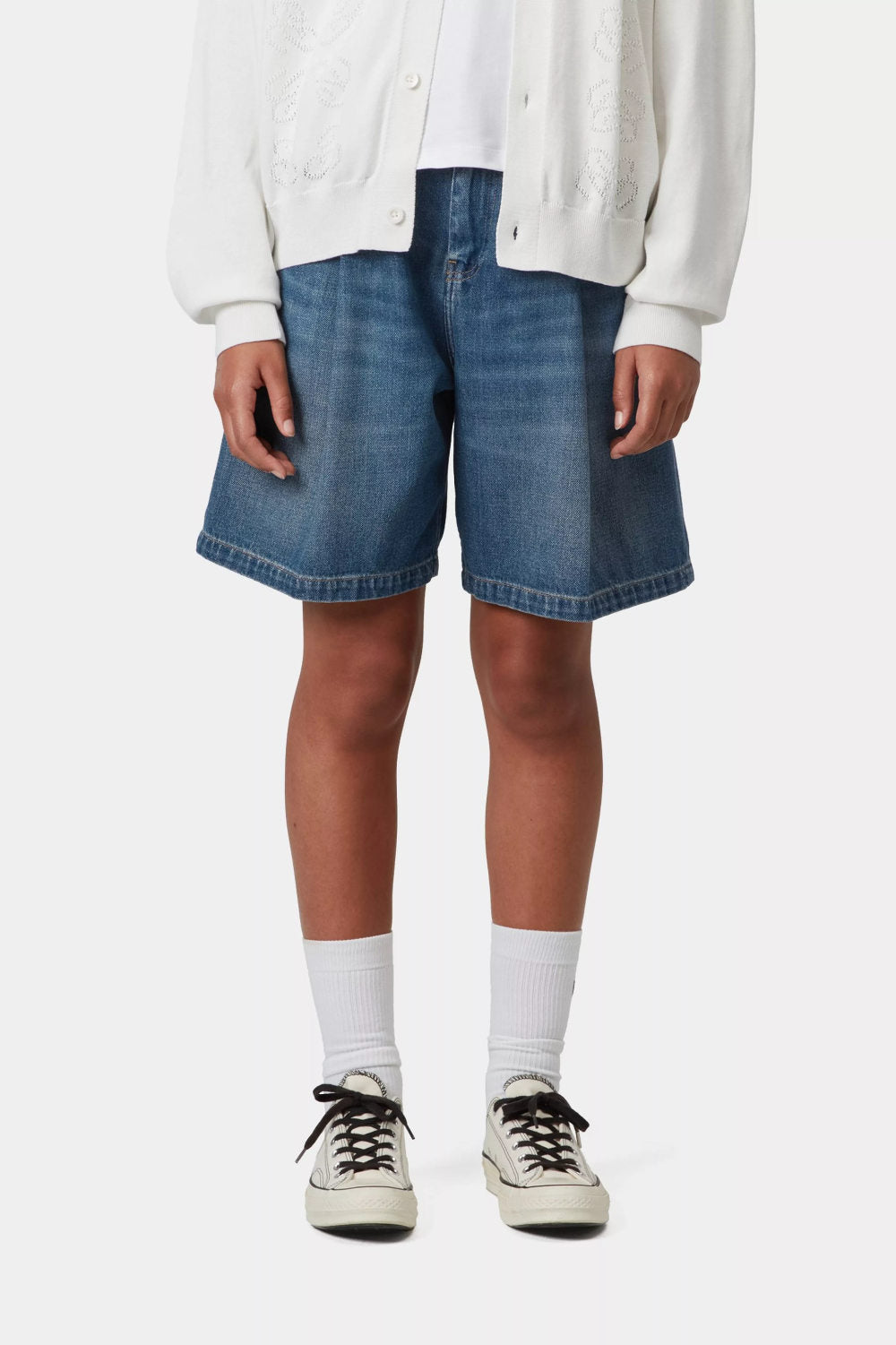 carhartt wip women alta short blue dark used wash