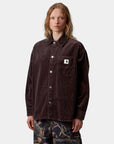 carhartt wip women longsleeve bekka shirt palisander rinsed