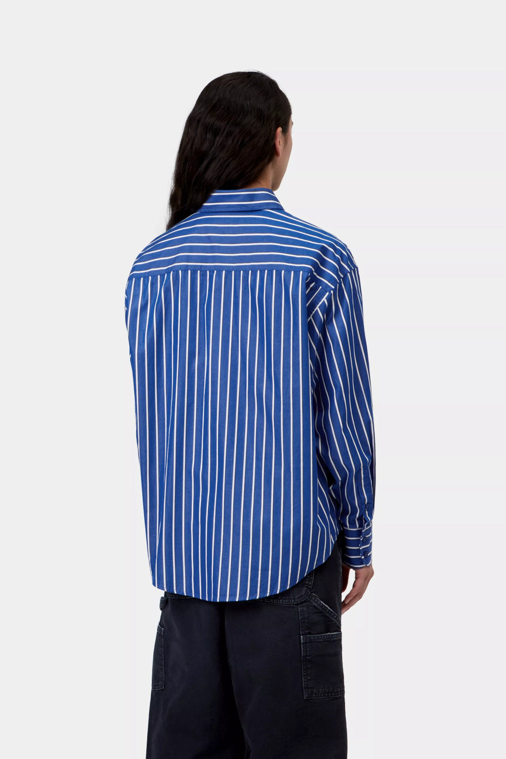 carhartt wip women long sleeve gowan shirt gowan stripe lapis