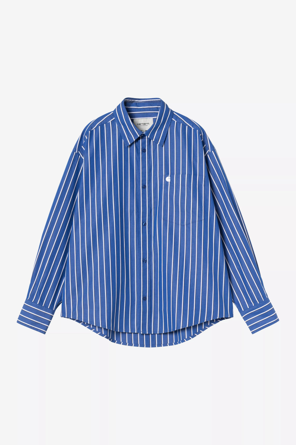 carhartt wip women long sleeve gowan shirt gowan stripe lapis
