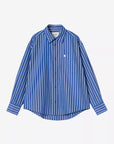 carhartt wip women long sleeve gowan shirt gowan stripe lapis