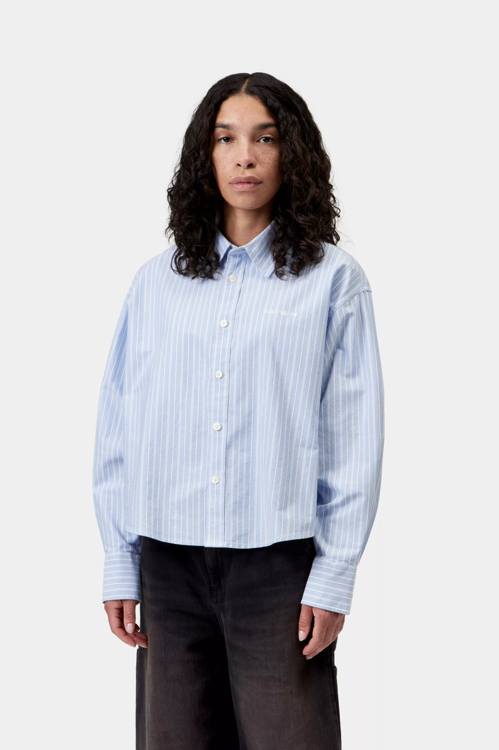 carhartt wip women long sleeve kanan shirt kanan stripe bleach