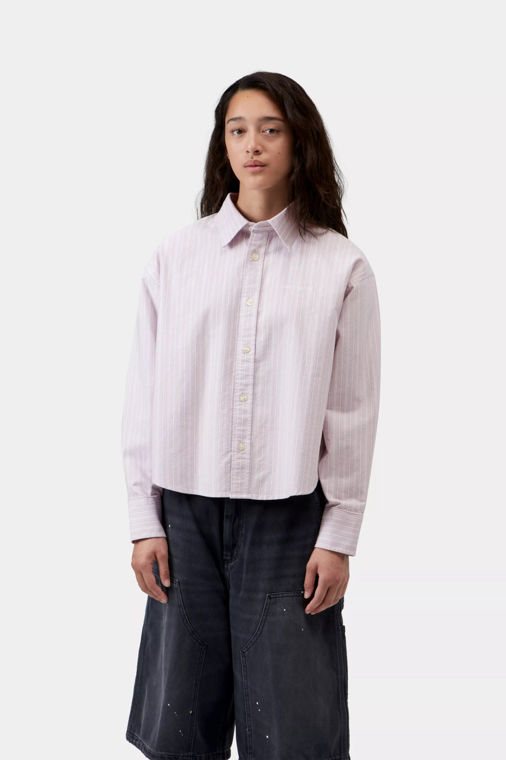 carhartt wip women long sleeve kanan shirt kanan stripe hortensia