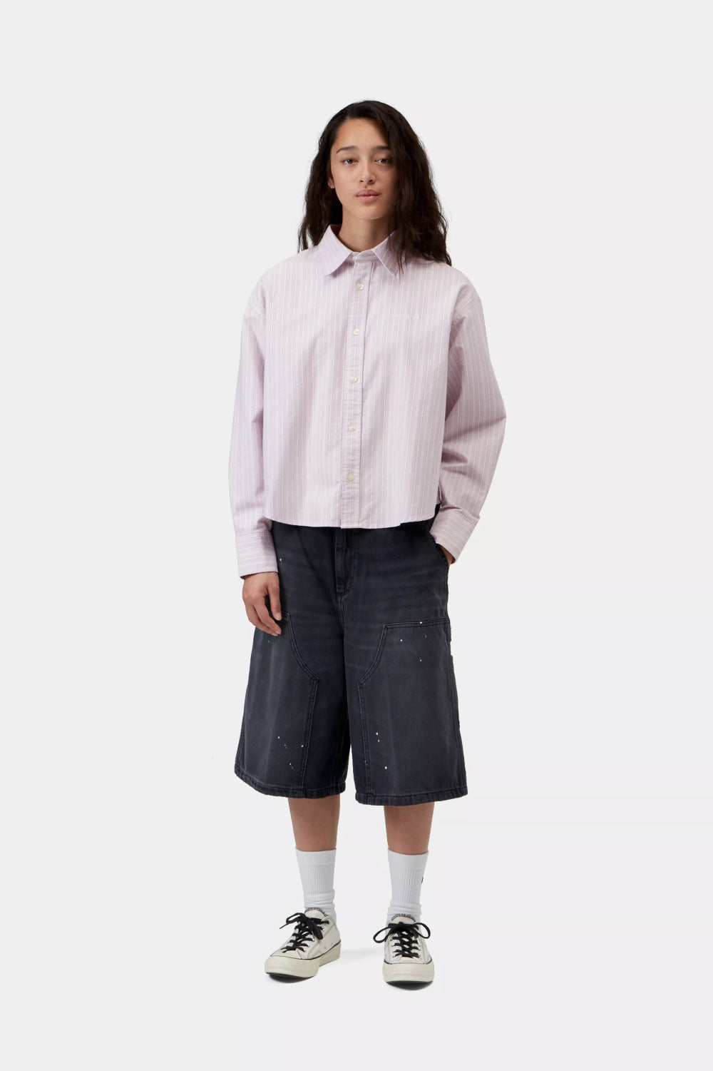 carhartt wip women long sleeve kanan shirt kanan stripe hortensia