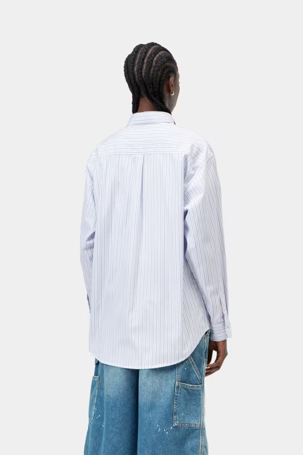 carhartt wip women long sleeve keene shirt keene stripe white