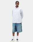 carhartt wip women long sleeve keene shirt keene stripe white