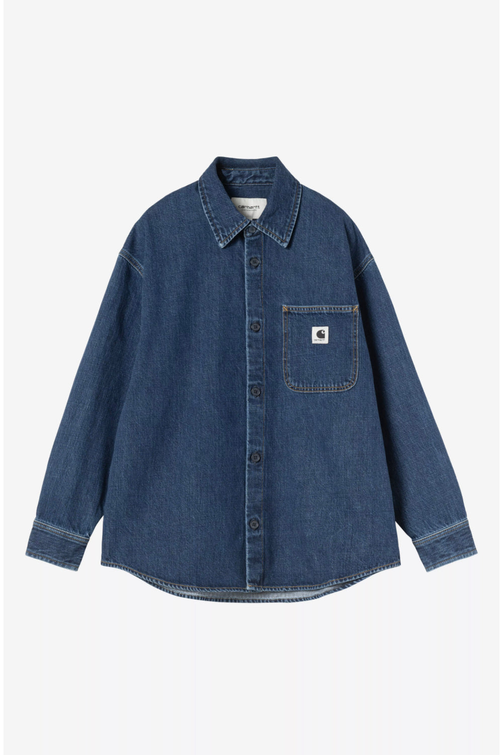 carhartt wip women marly shirt jacket blue heavy stone wash