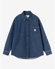 carhartt wip women marly shirt jacket blue heavy stone wash