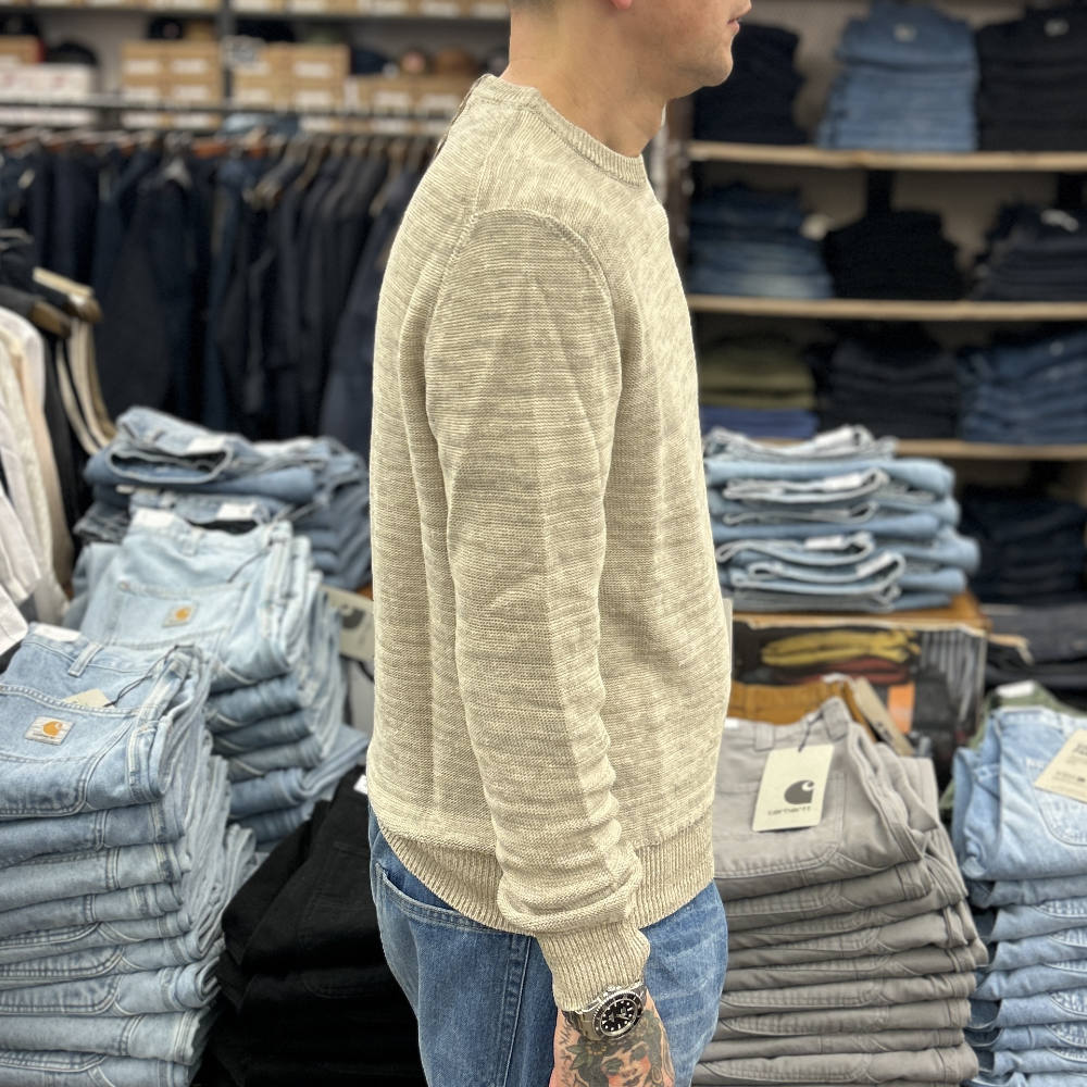 casa isaac cc11 crewneck pullover ecru flamme linen
