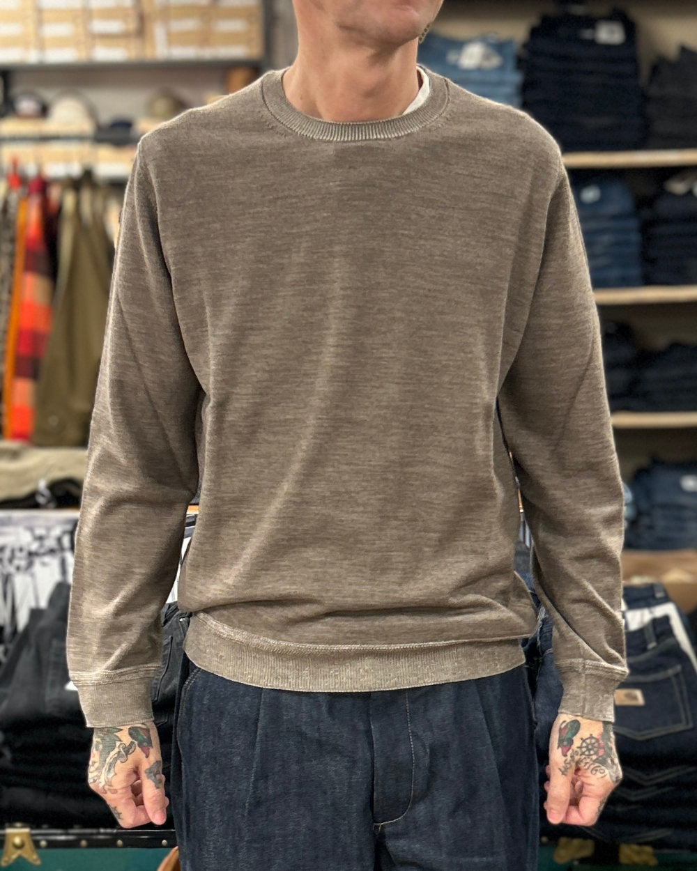 casa isaac cc29 crewneck pullover beige ecru