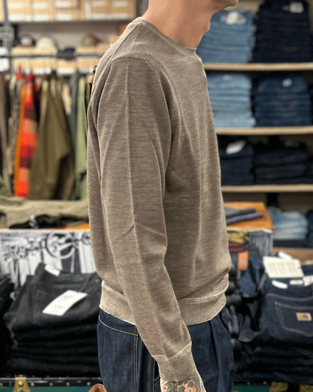casa isaac cc29 crewneck pullover beige ecru