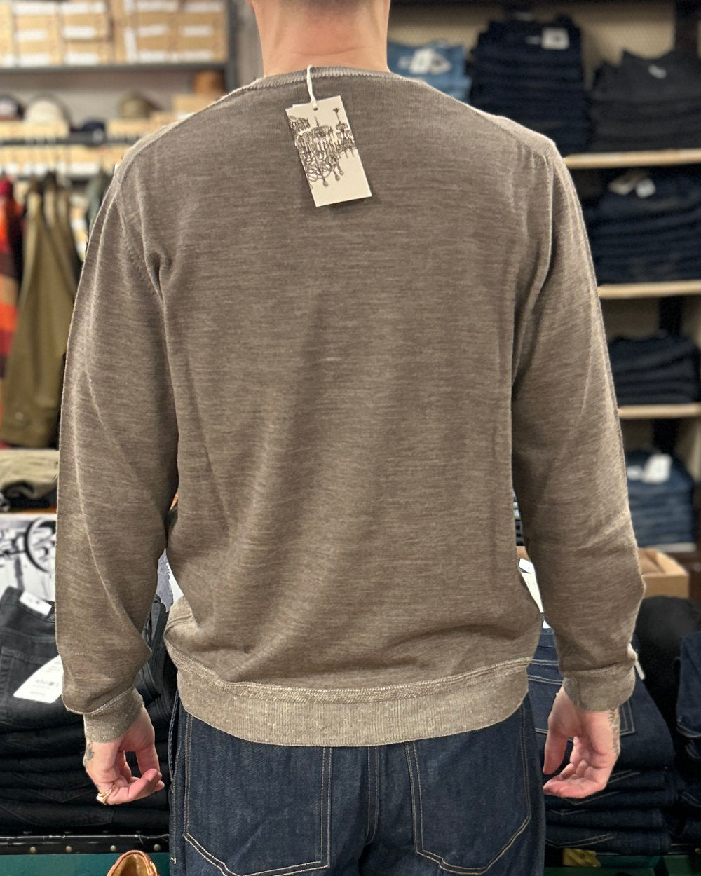 casa isaac cc29 crewneck pullover beige ecru