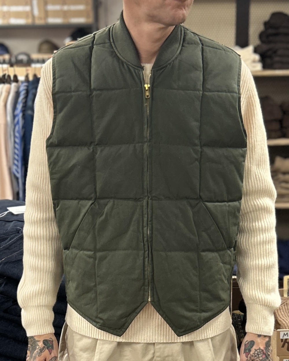 美品　RADIALL STAMMBAUM RIDGE DOWN VEST chesapeakes down vest seattle hbt waxed army green – www.sublime.bz