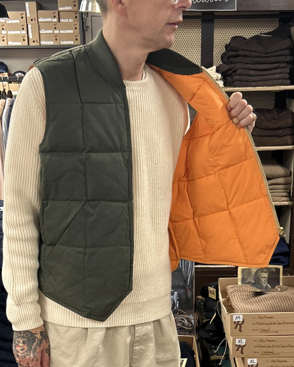chesapeakes down vest seattle hbt waxed army green – www.sublime.bz