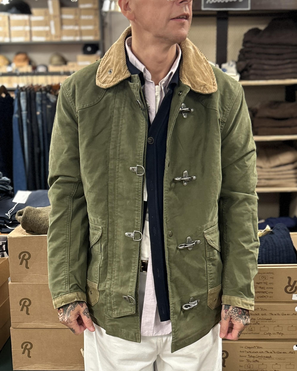 chesapeakes bedford fireman jacket jungle cloth military green