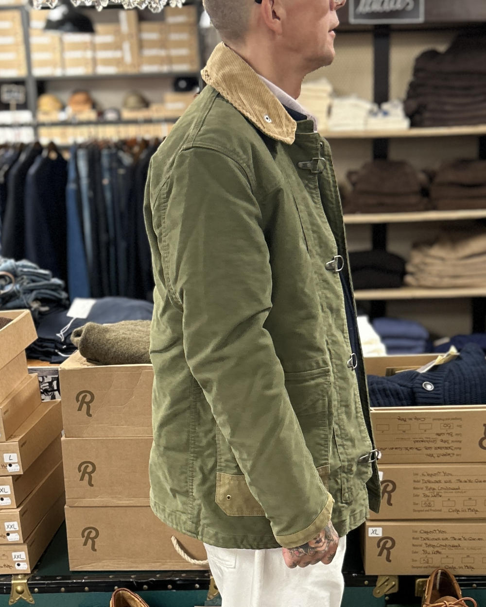 chesapeakes bedford fireman jacket jungle cloth military green