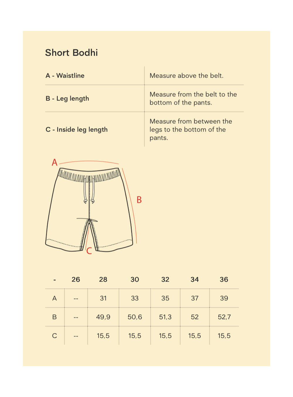 olow bodhi rivas shorts ecru (LAST SIZE 32)