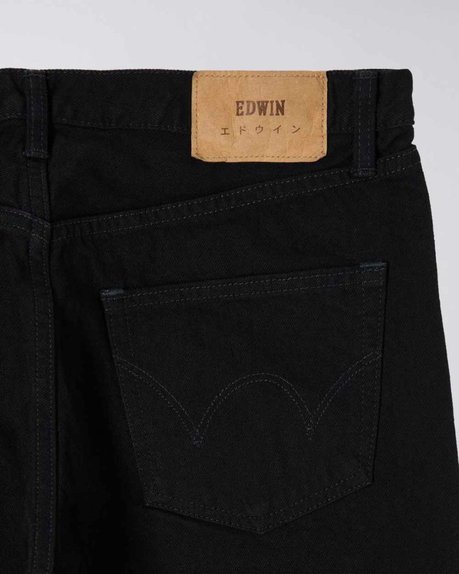 edwin regular tapered jeans black unwashed
