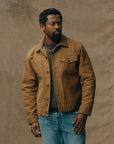filson tin cloth short lined cruiser jacket dark tan