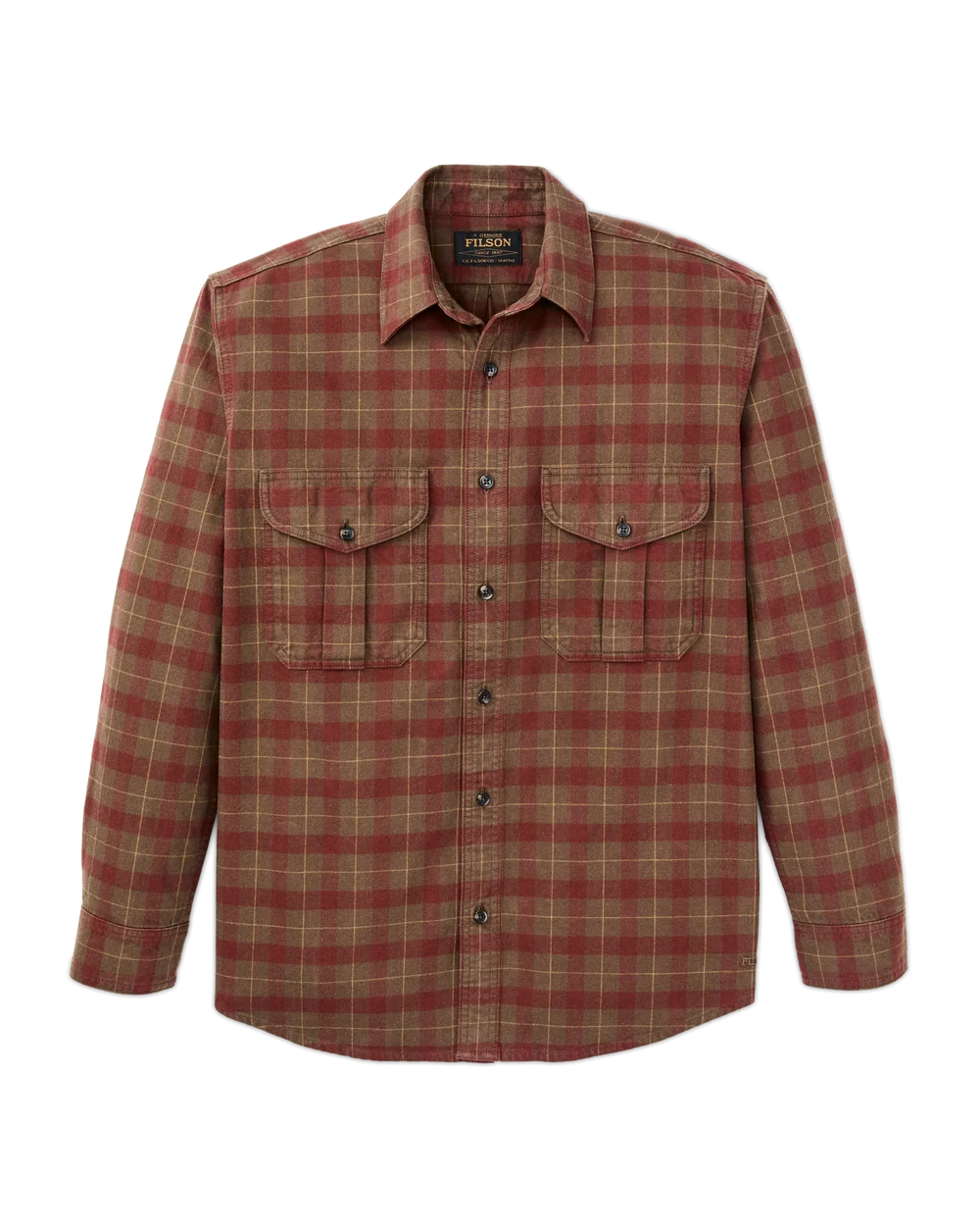 filson alaskan guide shirt brown mahogany plaid