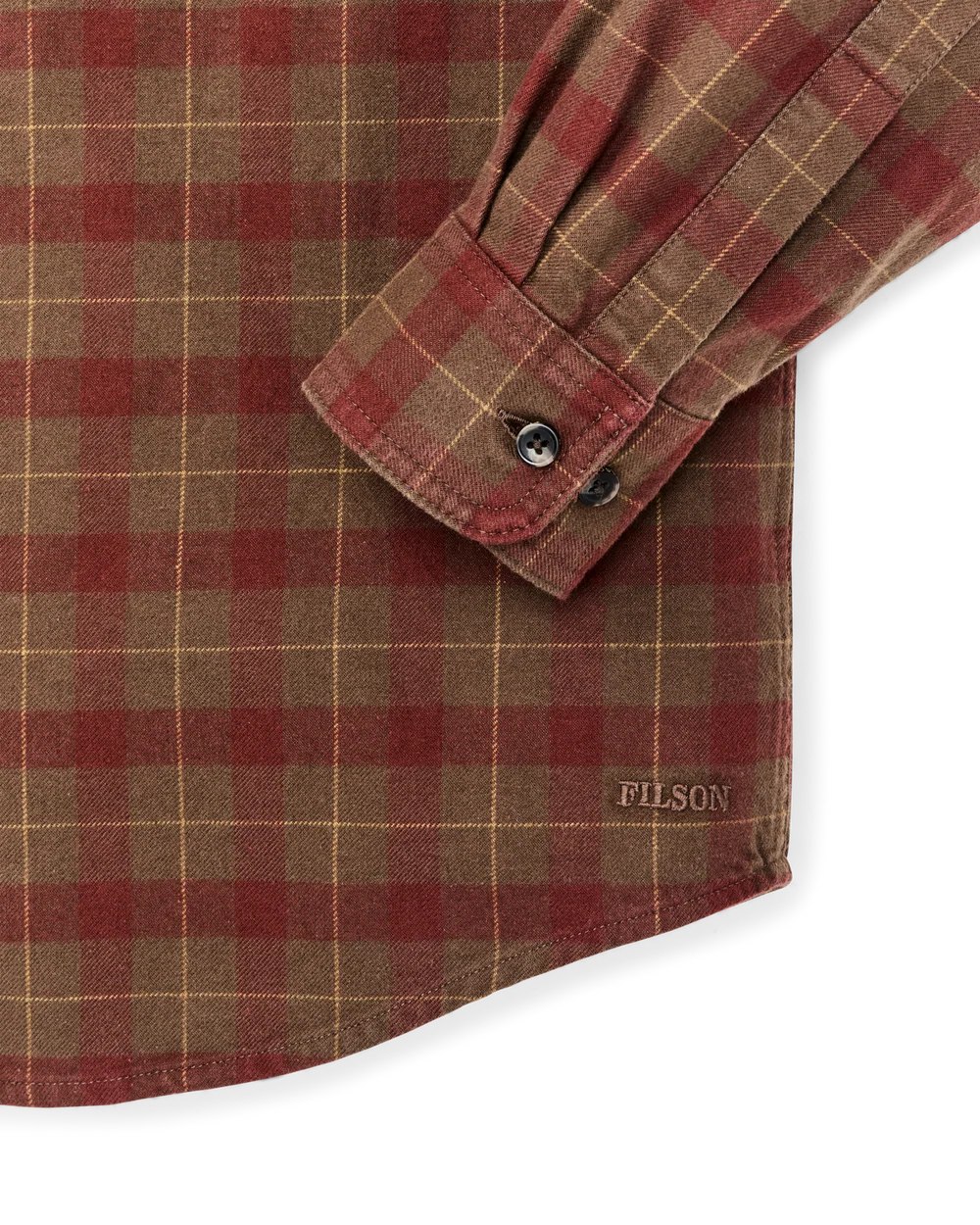 filson alaskan guide shirt brown mahogany plaid