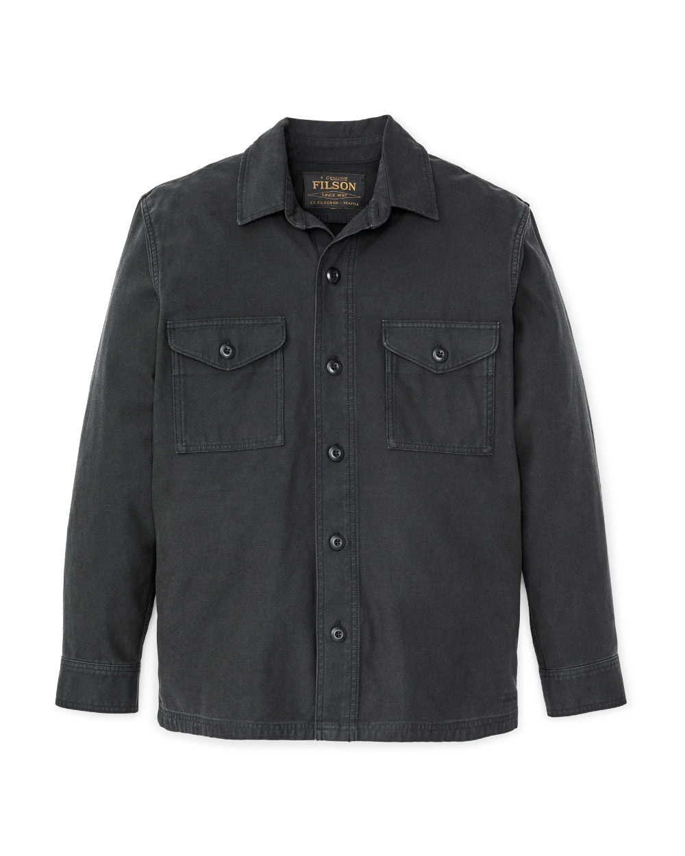 filson field jac shirt washed faded black
